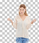 Isolated woman, anger and frustrated with fist for stress, depression and thinking by transparent png background. Girl, anxiety and voice with noise for mental health, scared and fear with bad memory