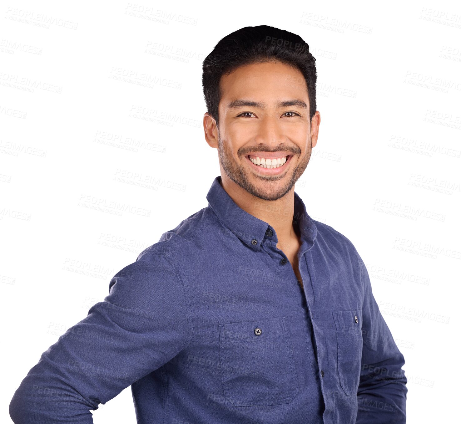 Buy stock photo Portrait, smile and business with an asian man isolated on a transparent background for professional work. Fashion, model and a happy young employee on PNG for his job or career as an entrepreneur