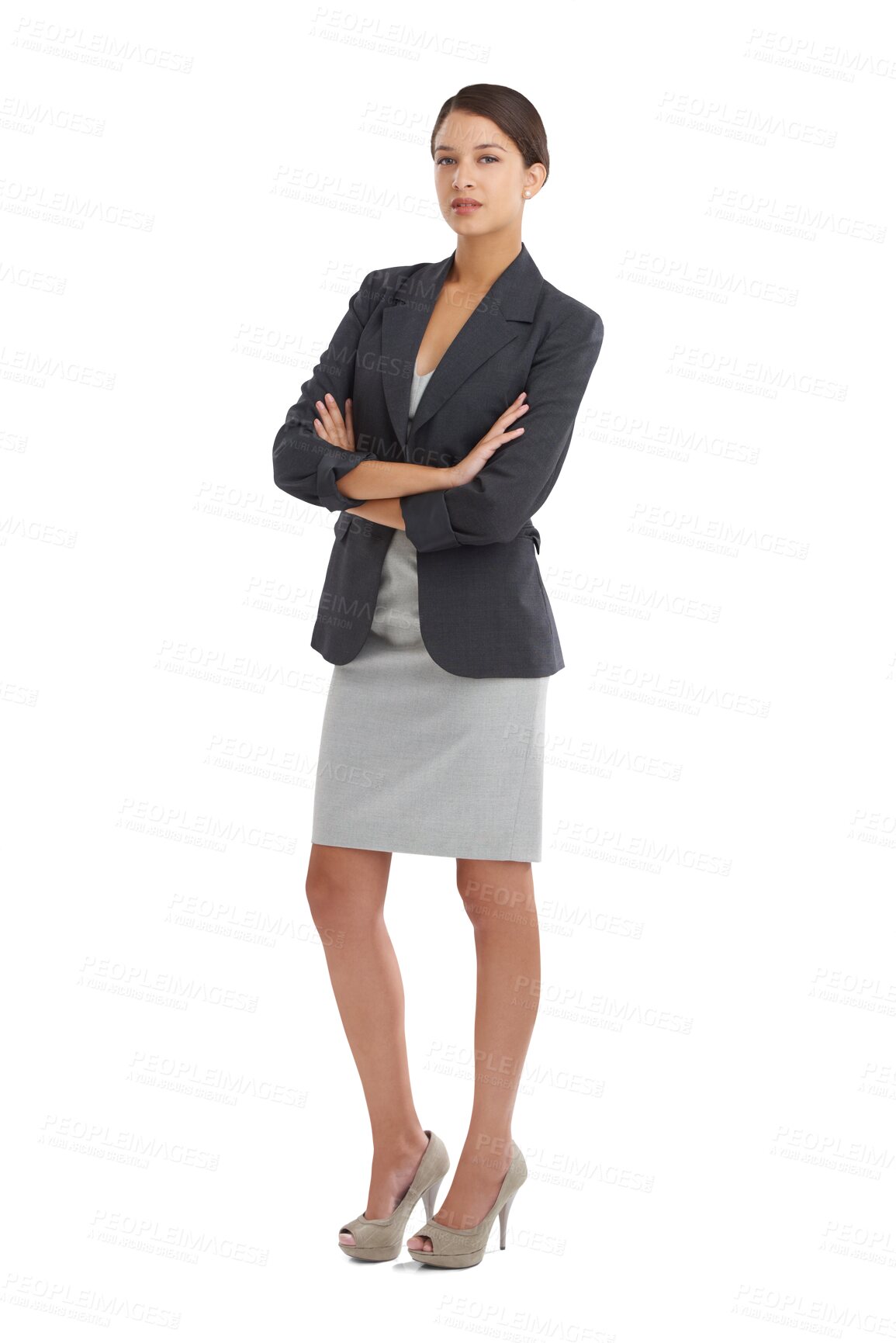 Buy stock photo Portrait, business and woman with arms crossed, worker and confident model isolated on a transparent background. Person, employee and consultant with professional, proud and lawyer with png and agent