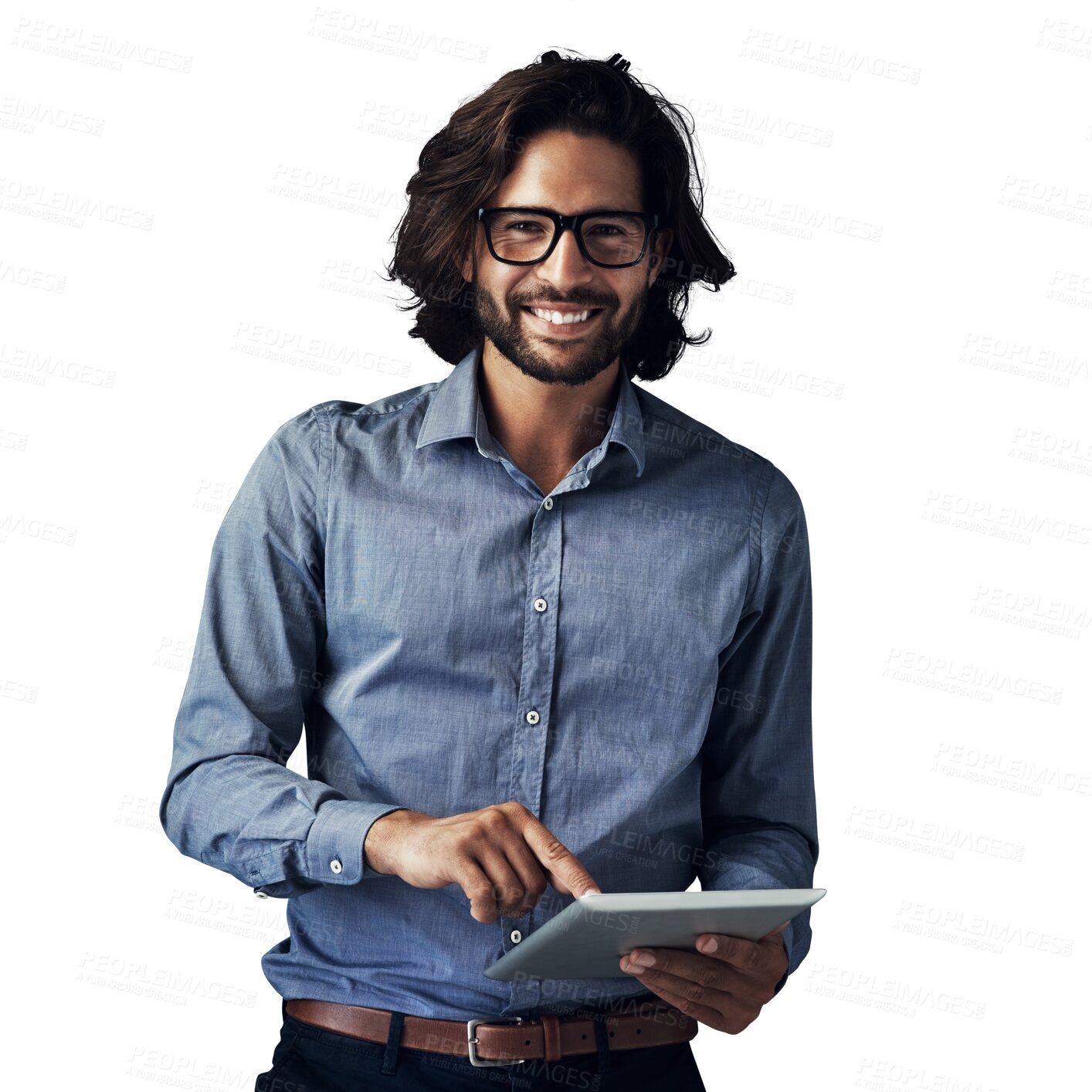 Buy stock photo Fashion, book and portrait of business man with smile on isolated, png and transparent background. Professional style, reading and person with confidence, pride and learning for career, job and work