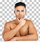 Portrait, muscular man and health for wellness, skincare and hyg