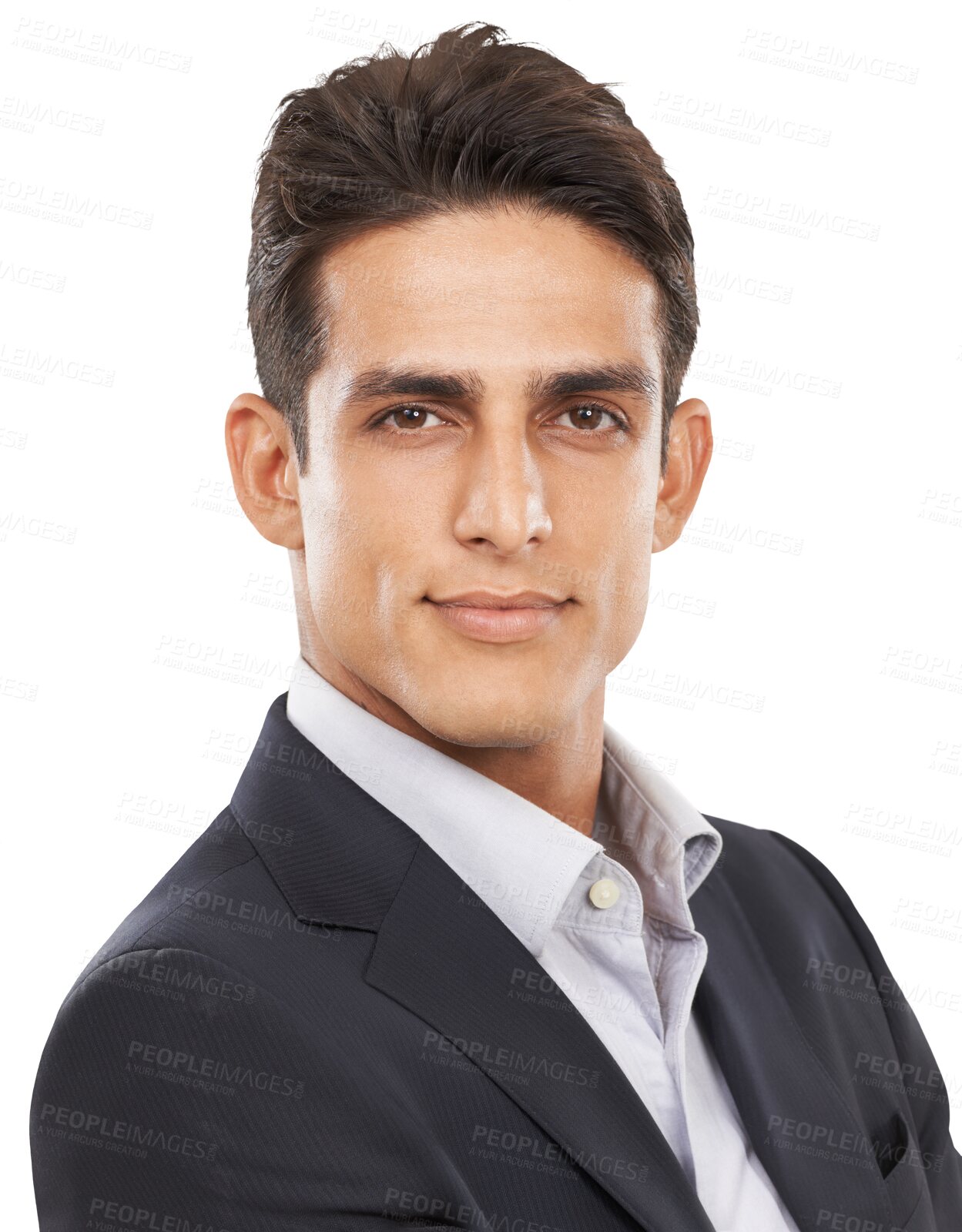 Buy stock photo Portrait, profile picture and business man, lawyer or advocate with legal experience, law career or justice commitment. Face, government and corporate attorney isolated on transparent, png background