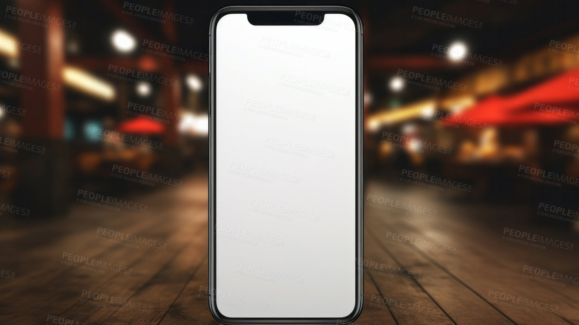Buy stock photo Smartphone with blank white screen for business marketing and advertising. Add your copy here.
