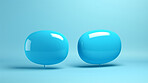 3d Blank blue speech bubbles. Social media notification chat icon. Copyspace dialogue box