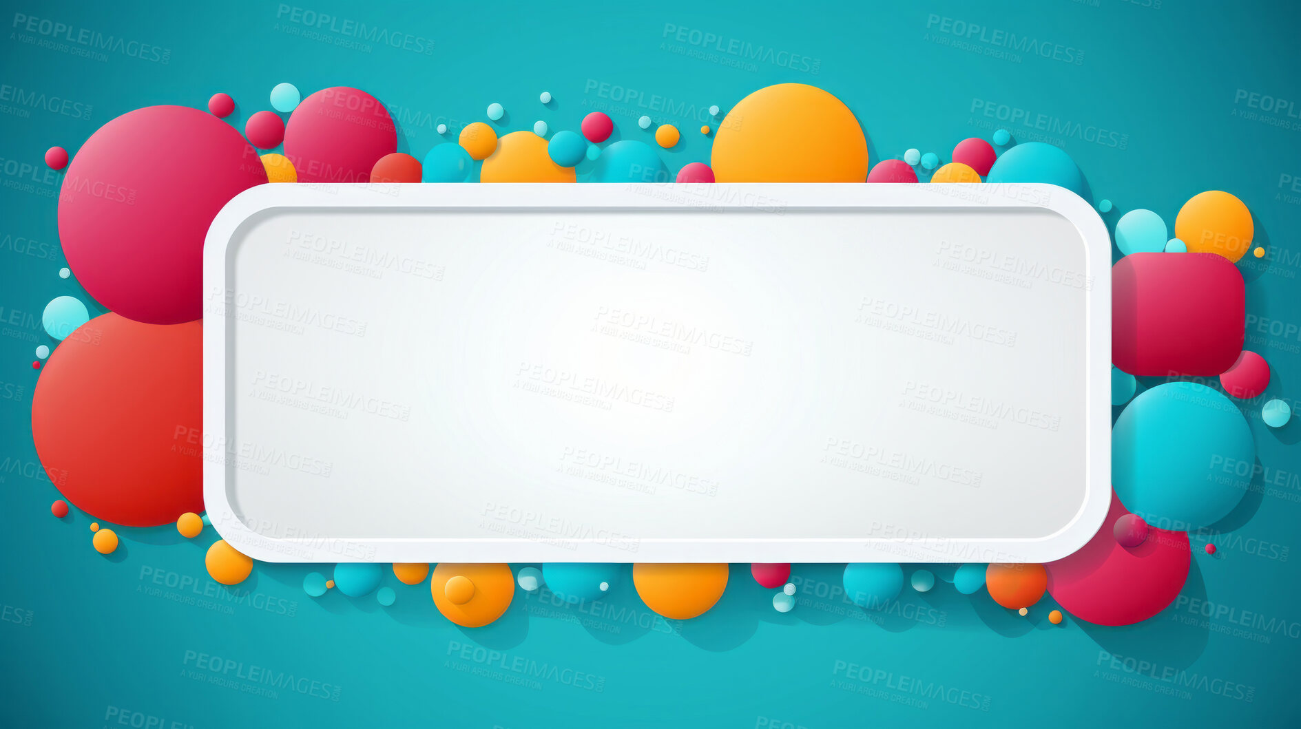 Buy stock photo Copyspace speech bubble with colorful dots. Communication notification message concept