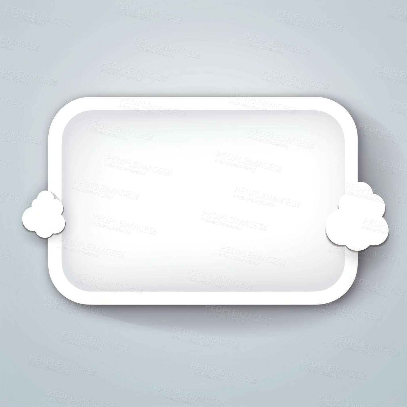 Buy stock photo Copyspace speech bubble with clouds. Communication notification message concept
