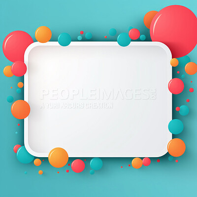 Buy stock photo Copyspace speech bubble with colorful dots. Communication notification message concept