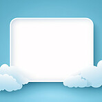 Copyspace speech bubble with clouds. Communication notification message concept