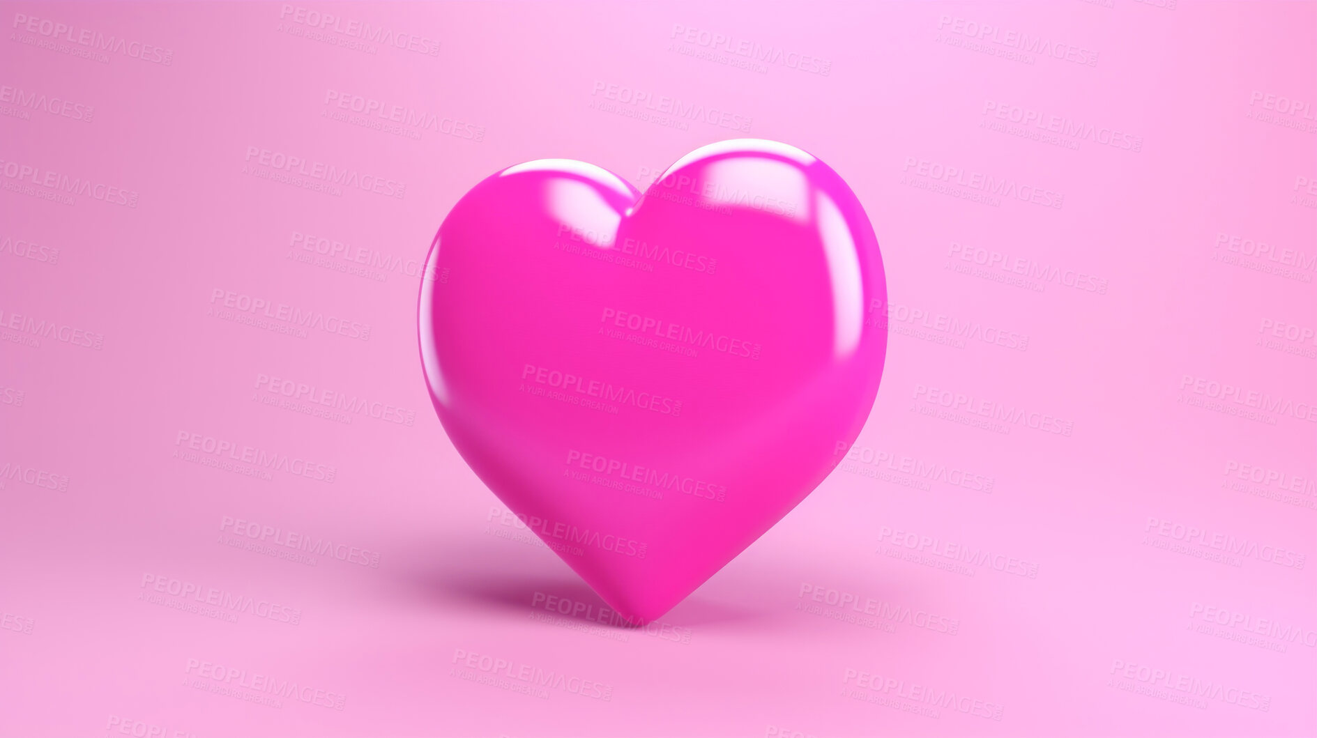 Buy stock photo 3d Blank pink heart speech bubble. Social media notification chat icon. Copyspace dialogue box