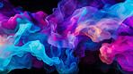 Abstract holographic, fluid liquid and trendy gradients, 3d render on black background