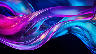 Abstract holographic, fluid liquid and trendy gradients, 3d render on black background