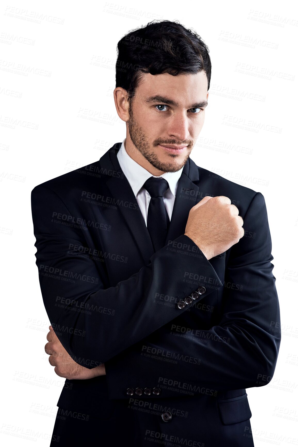 Buy stock photo Fashion suit, business portrait and elegant man, realtor or classy model in evening wear, fashionable clothes or formal apparel. Fancy attire, style and agent isolated on transparent, png background