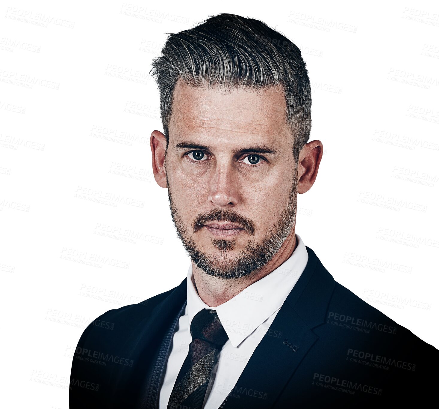 Buy stock photo Businessman, portrait and confident professional manager,  corporate company in formal suit or isolated transparent png background. Male person, face and serious employee pose career, proud of job