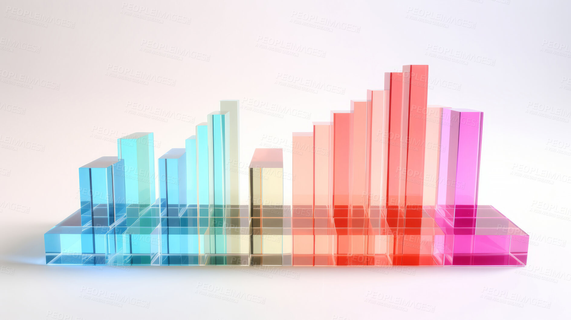 Buy stock photo Abstract financial graph and info graphic. Data analysis in stock market. 3D design