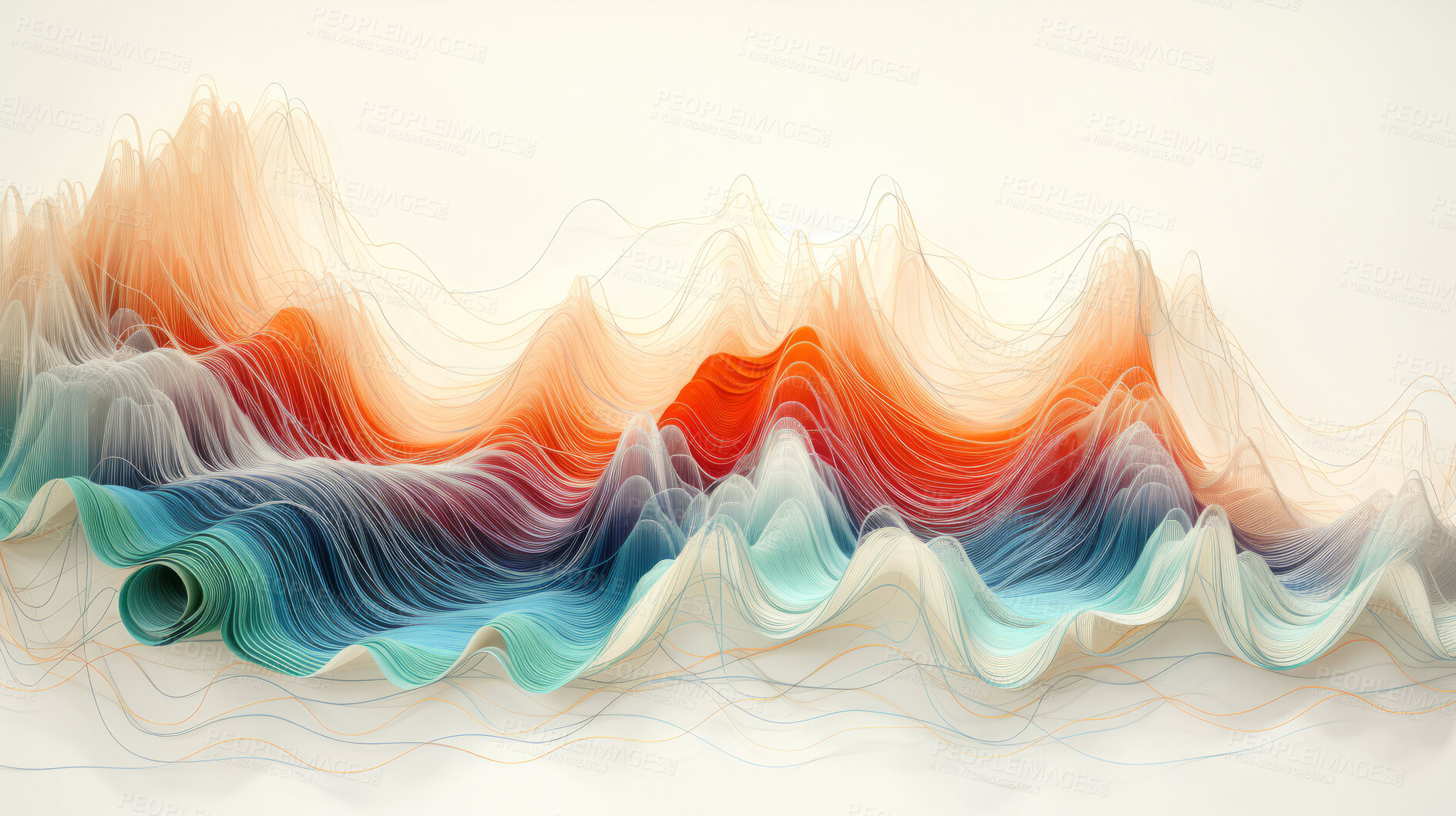 Buy stock photo Wave abstract info graphics. Data analysis, or sound wave, on a white background