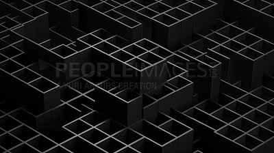 Buy stock photo Squares wallpaper or isometric background. Futuristic illustration abstract 3d design