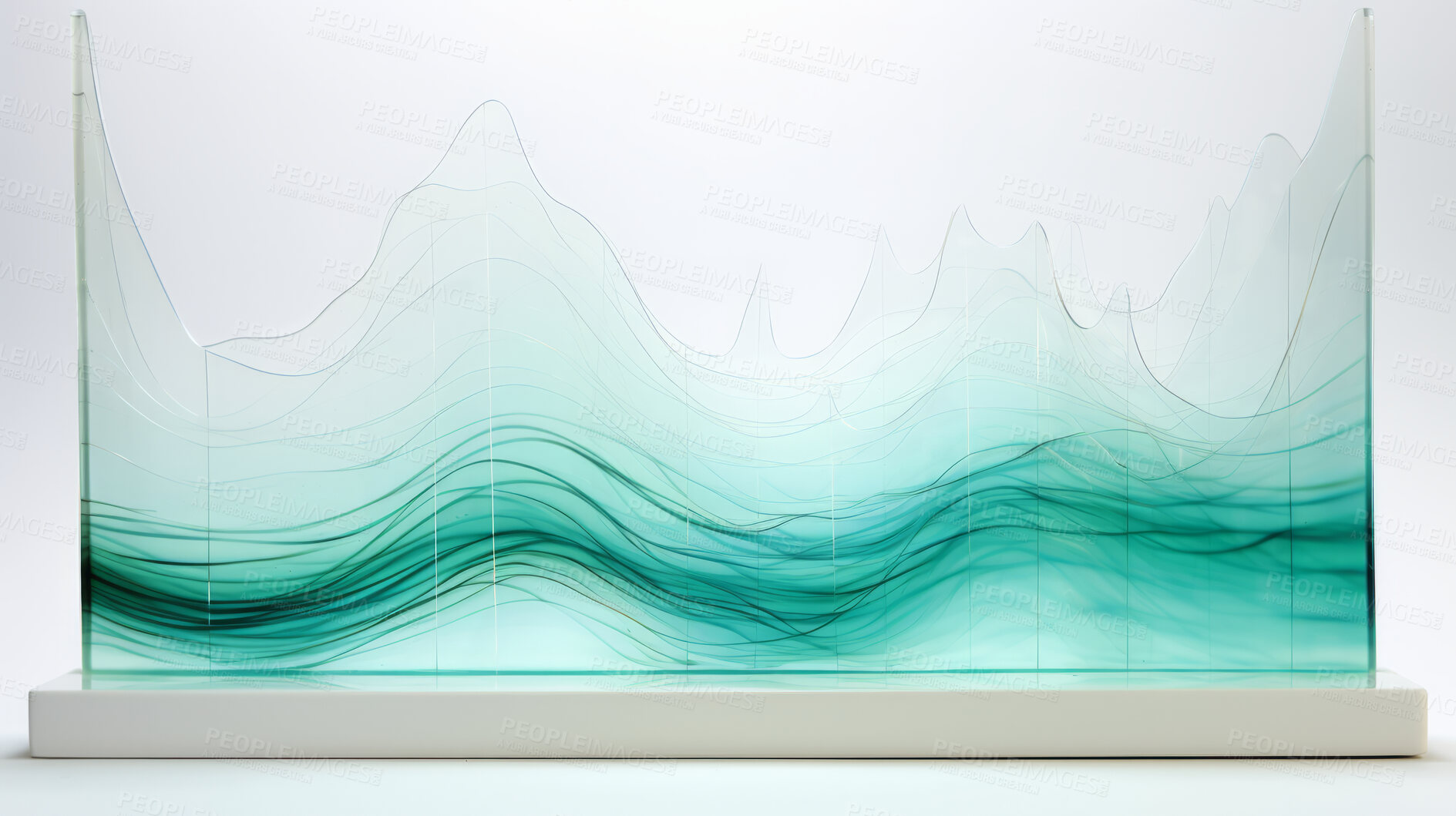 Buy stock photo Wave abstract info graphics. Data analysis, or sound wave, on a white background