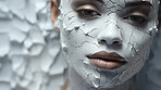 Close-up portrait of model with abstract artistic make-up. Fashion, beauty concept.