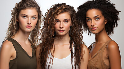 Portrait of attractive models posing. Make-up, smooth skin. Natural light. Fashion concept.