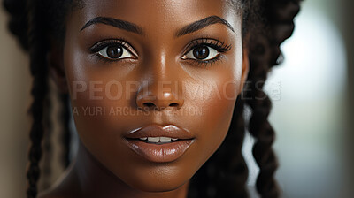 Buy stock photo Close-up of african model. Make-up, smooth skin. Fashion, editorial concept.