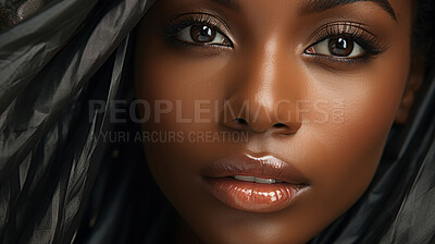 Close-up of model. Make-up, smooth skin. Fashion, editorial concept.