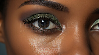 Extreme, macro close-up of model. Make-up, smooth skin. Fashion, editorial concept.