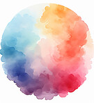 Circular, watercolour and design with art, painting and decoration for texture, creative and background. Ai generated, banner and pattern with abstract fantasy and colours.