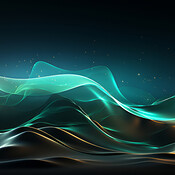 Waveform, flowing colour and design with art and digital painting for ...