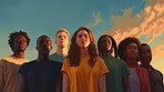 Diverse, group and youth portrait of young students or a friends for inclusivity and diversity. Confident, people or best friends taking a selfie together, having fun for protest or human rights