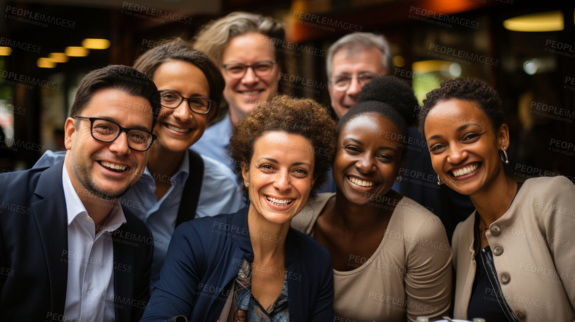 Buy stock photo Portrait, diversity and smile of business people in office, confident collaboration and corporate management. Group, professional teamwork and face of happy staff, commitment and global solidarity