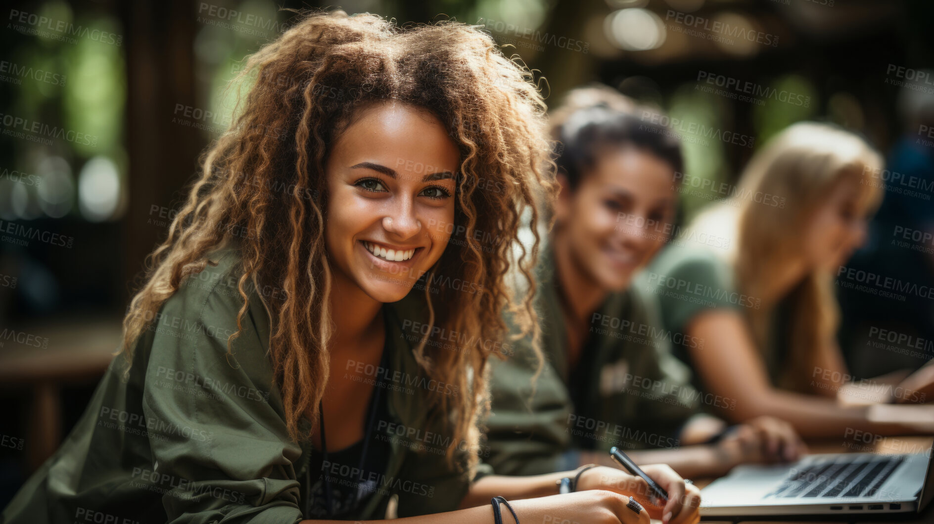 Buy stock photo Portrait, woman and student with laptop, cafe and typing with a smile, connection and online reading. Face, female person or girl in restaurant, pc or technology with education, email and university.