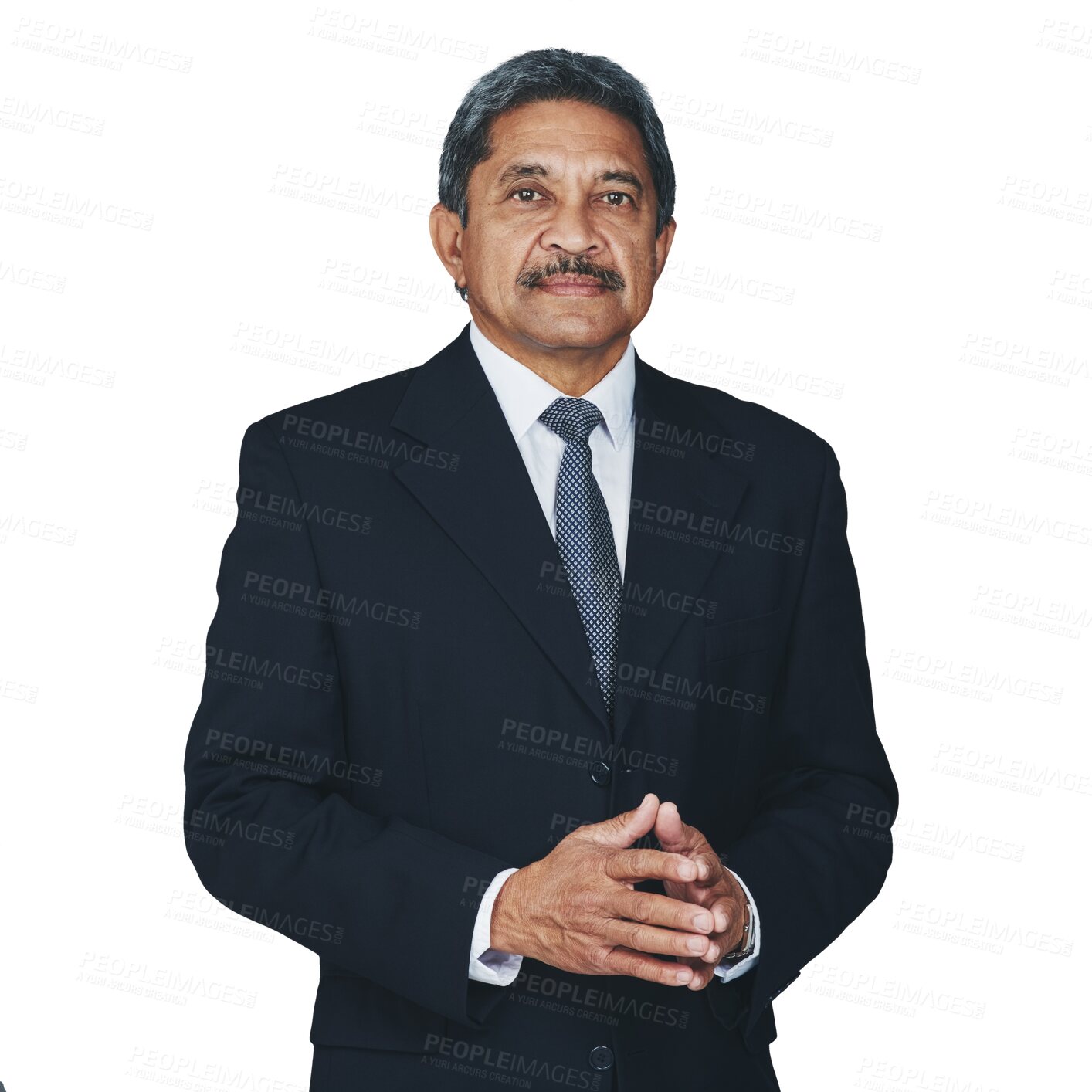 Buy stock photo Portrait, mature business man and ceo isolated on a transparent png background. Face, serious professional entrepreneur and confident manager, Indian executive advisor and corporate boss in suit