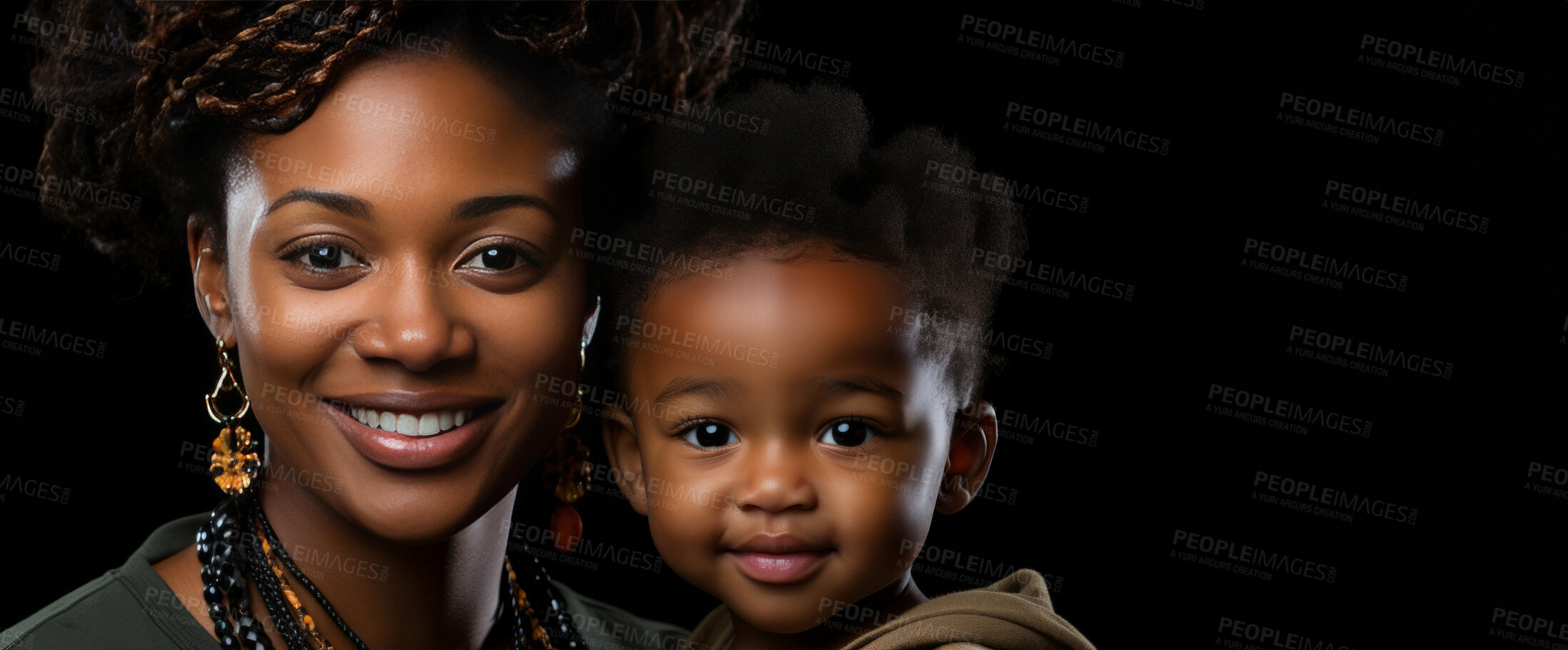 Buy stock photo Love, relax and mother and baby on background with hug for family, happy and lifestyle together. Smile, support and trust with portrait of mom and child in studio at home for care, youth and happiness