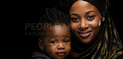 Love, relax and mother and baby on background with hug for family, happy and lifestyle together. Smile, support and trust with portrait of mom and child in studio at home for care, youth and happiness