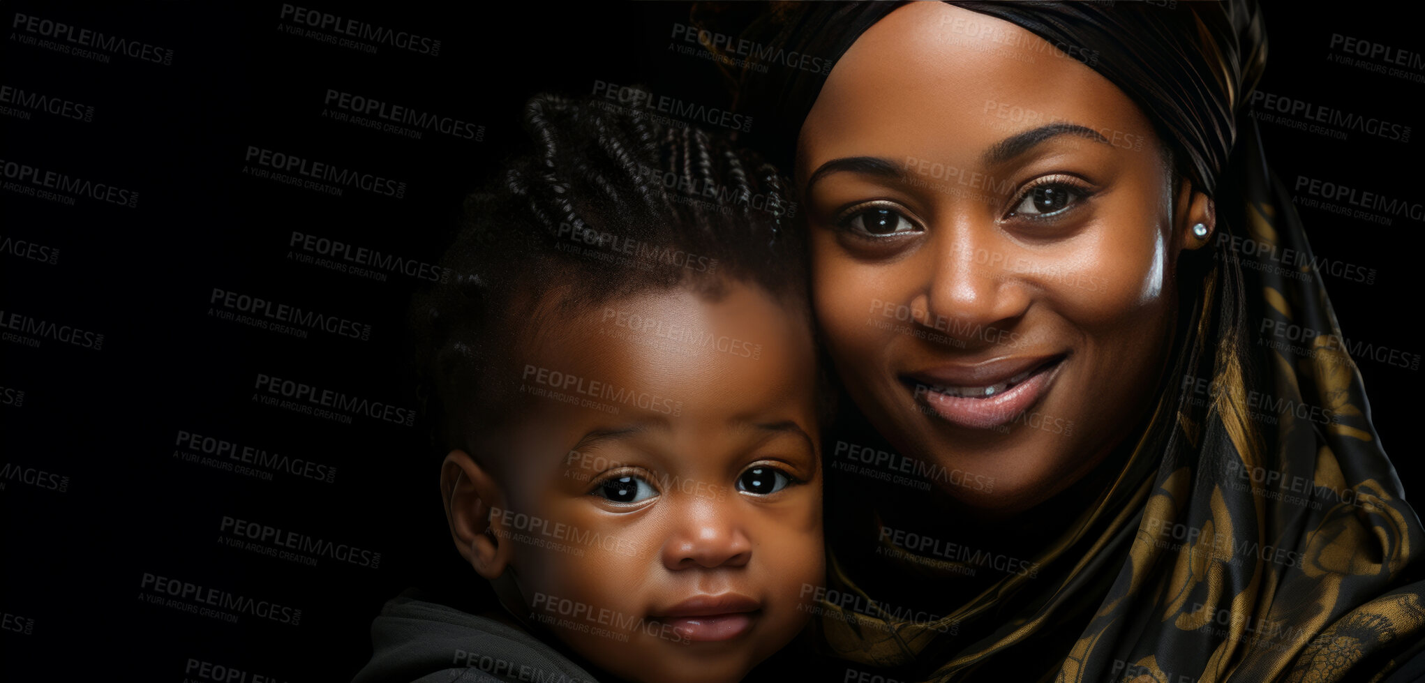 Buy stock photo Love, relax and mother and baby on background with hug for family, happy and lifestyle together. Smile, support and trust with portrait of mom and child in studio at home for care, youth and happiness