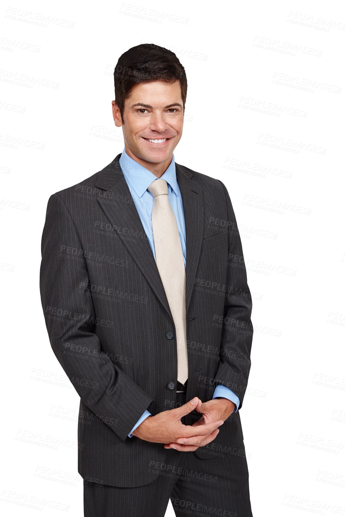 Buy stock photo Businessman, smile and portrait with confident in professional style, consultant and corporate career. Happy, face or employee with suit or tie for job pride or isolated on transparent png background