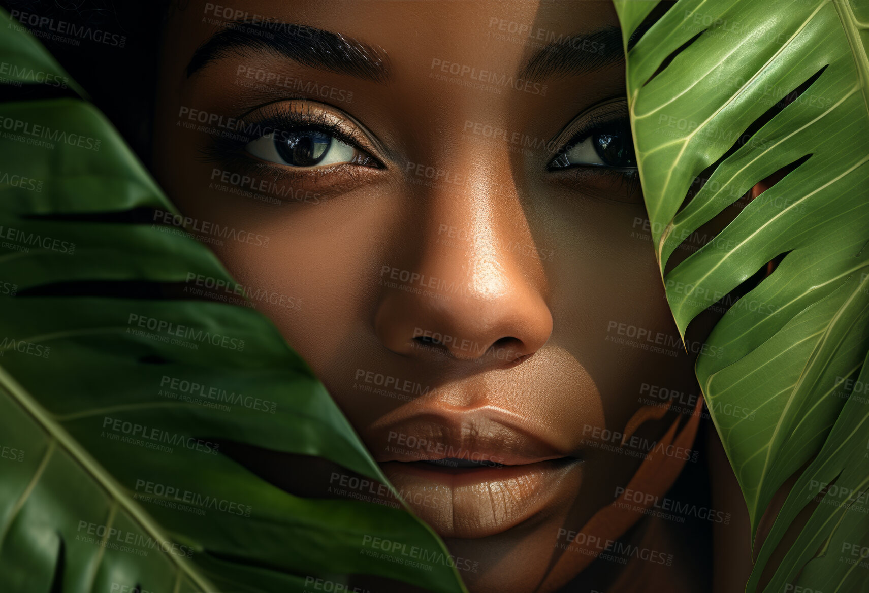 Buy stock photo Young, female and beauty portrait of a woman or youth for skincare, health and cosmetics. Beautiful, confident and attractive person with skin glow for organic product, eco friendly or sustainability