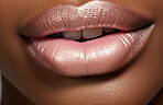 Woman, lips and cosmetics closeup of a female mouth for beauty, plastic surgery and treatment. Full, beautiful and texture of natural model with filler for makeup, nude lipstick shade and cosmetology