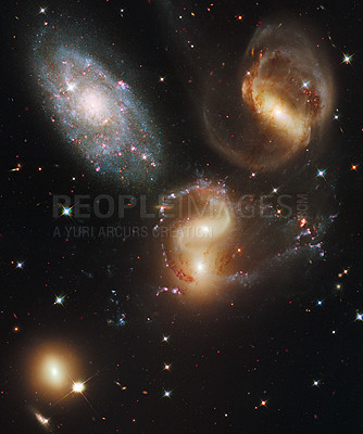 Buy stock photo Cosmos, space and spiral stars in universe on black background with light, color and glow in solar system. Galaxy, infinity and planets in milky way with nebula shine, dark sky and dust in aerospace.