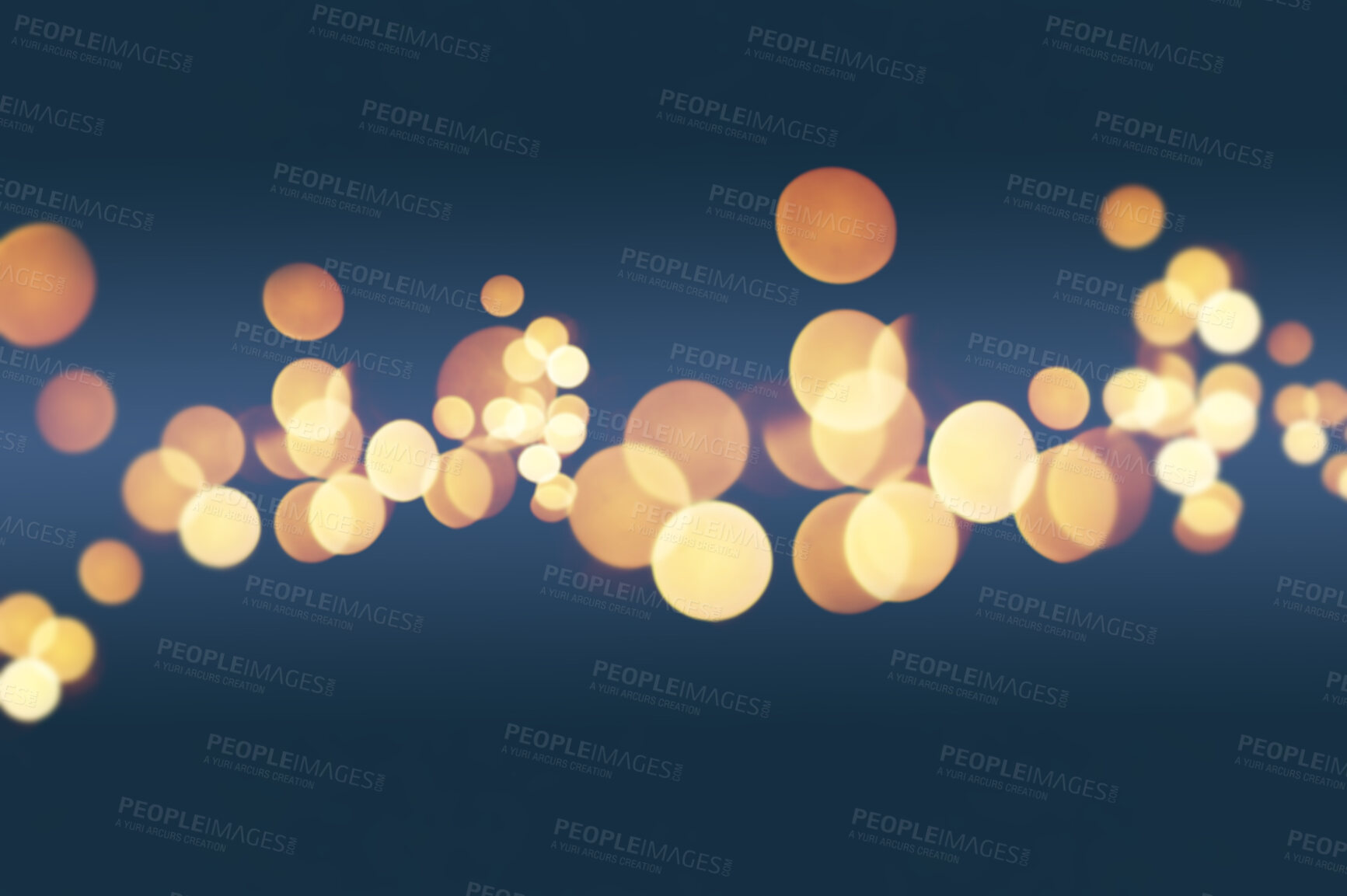 Buy stock photo Illustration, bokeh or wallpaper design on blue background for banner, business card or poster. Mock up, dots or shape for presentation, brochure or template with abstract, pattern or special effects