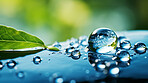 Water droplet, conservation, and eco-friendly concept for saving, sustainability, and environmental awareness. Clear, pure, and symbolic drop in the campaign to preserve water resources.