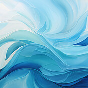 Rippling waves, dynamic flow, and aqua abstract art. Elegance, motion ...