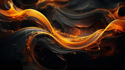 Abstract lava currents, fiery heat waves. Dynamic flow, intense energy, and volcanic passion portrayed in a visually captivating depiction of abstract art.