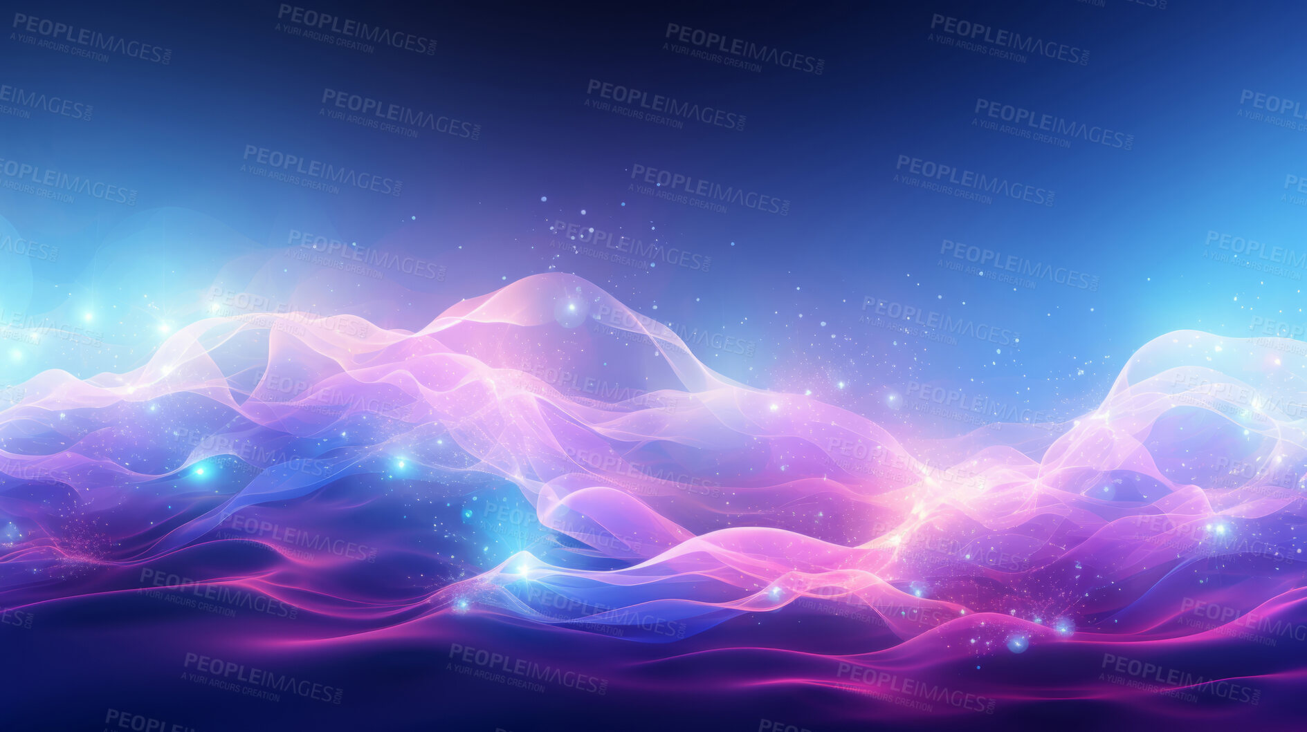 Buy stock photo Neon lines, vibrant concept and glowing art. Dynamic, futuristic and electrifying designs for graphic display, creating visually stunning and captivating wallpapers in mesmerizing style.