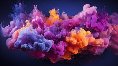Color smoke, abstract art and vibrant expression. Dynamic, artistic and mesmerizing hues for graphic display, design, and creative inspiration.