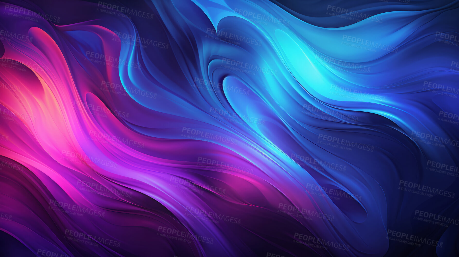 Buy stock photo Neon lines, vibrant concept and glowing art. Dynamic, futuristic and electrifying designs for graphic display, creating visually stunning and captivating wallpapers in mesmerizing style.