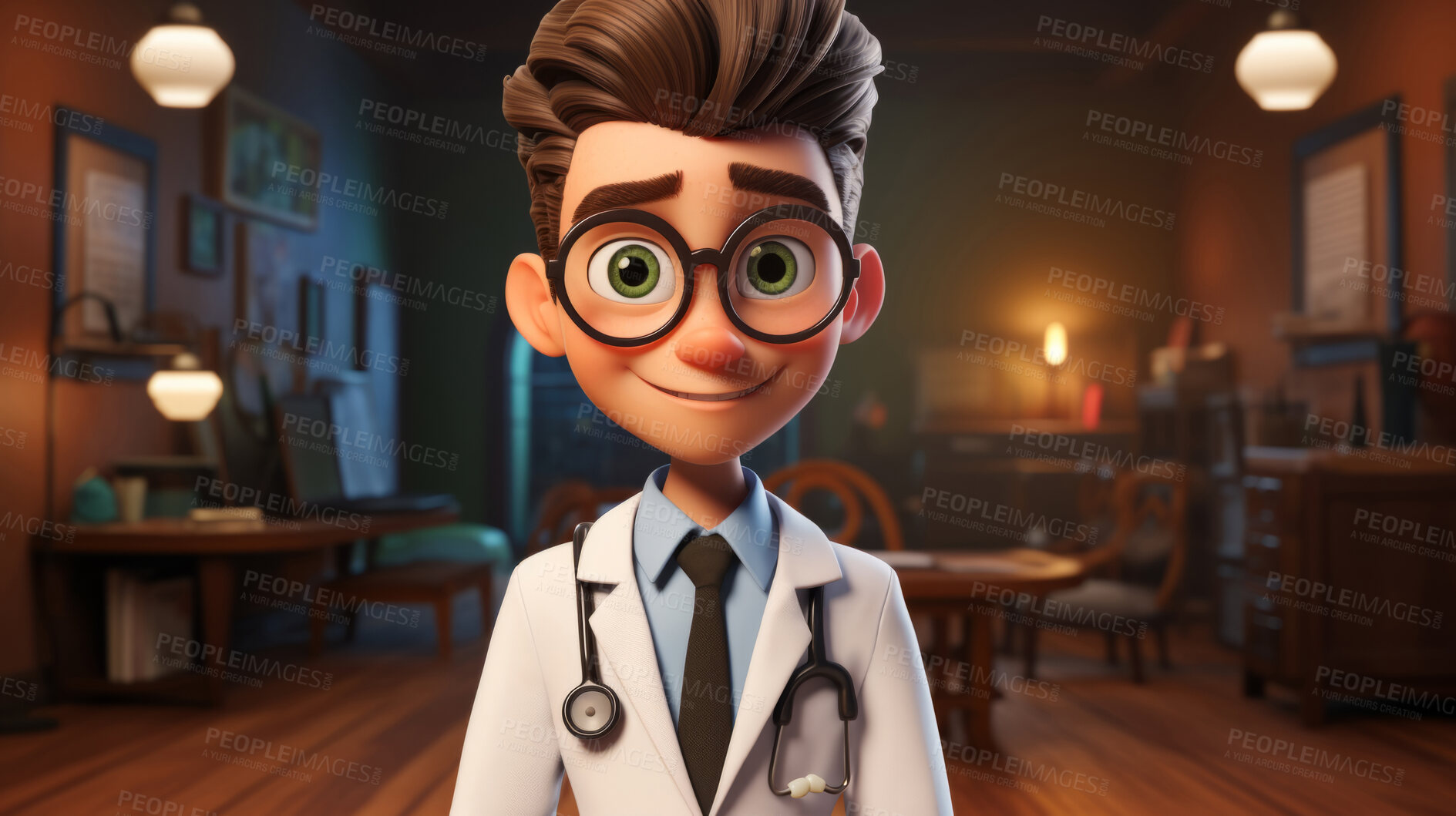 Buy stock photo 3D doctor, medical concept and modern healthcare. Professional, dynamic, and lifelike rendering for graphic display, design, and creative inspiration in innovative medical visuals.