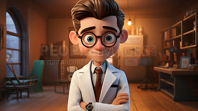 Buy stock photo 3D doctor, medical concept and modern healthcare. Professional, dynamic, and lifelike rendering for graphic display, design, and creative inspiration in innovative medical visuals.