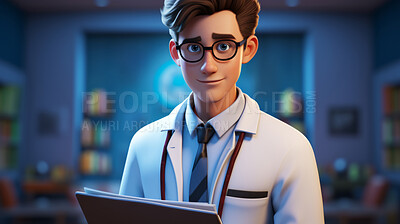 Buy stock photo 3D doctor, medical concept and modern healthcare. Professional, dynamic, and lifelike rendering for graphic display, design, and creative inspiration in innovative medical visuals.