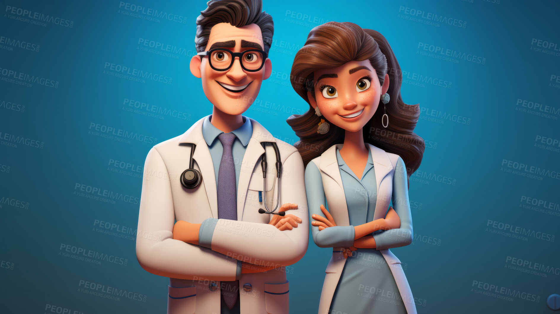 Buy stock photo 3D doctor, medical concept and modern healthcare. Professional, dynamic, and lifelike rendering for graphic display, design, and creative inspiration in innovative medical visuals.